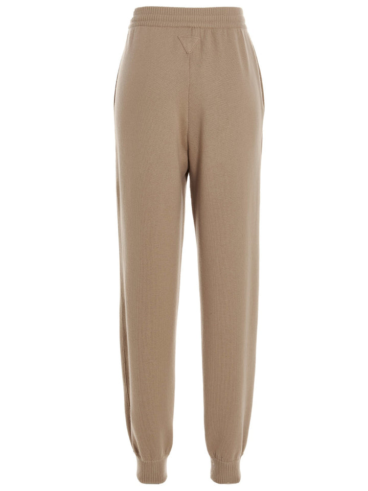 Prada Cashmere Blend Joggers Pantaloni - Beige | eff91a25b90169c9cc782fd4b20d3884b52901ab