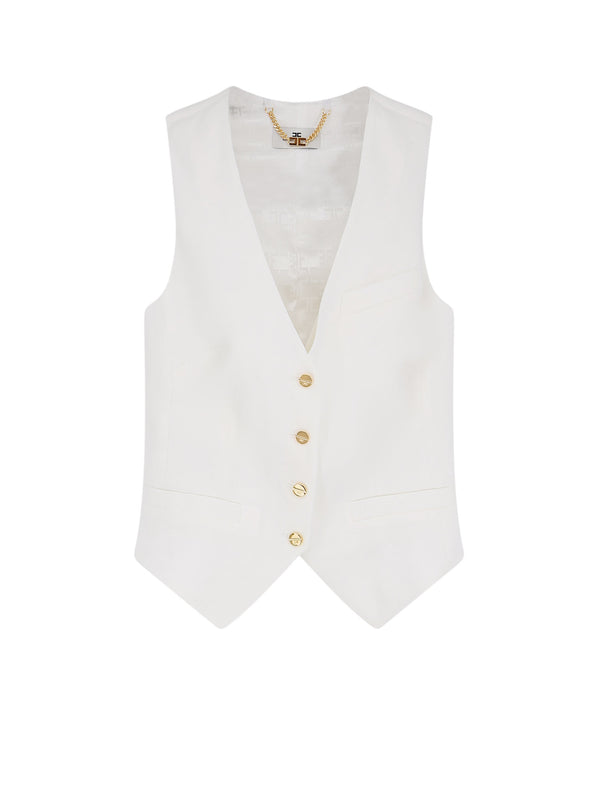 Linen And Viscose Vest