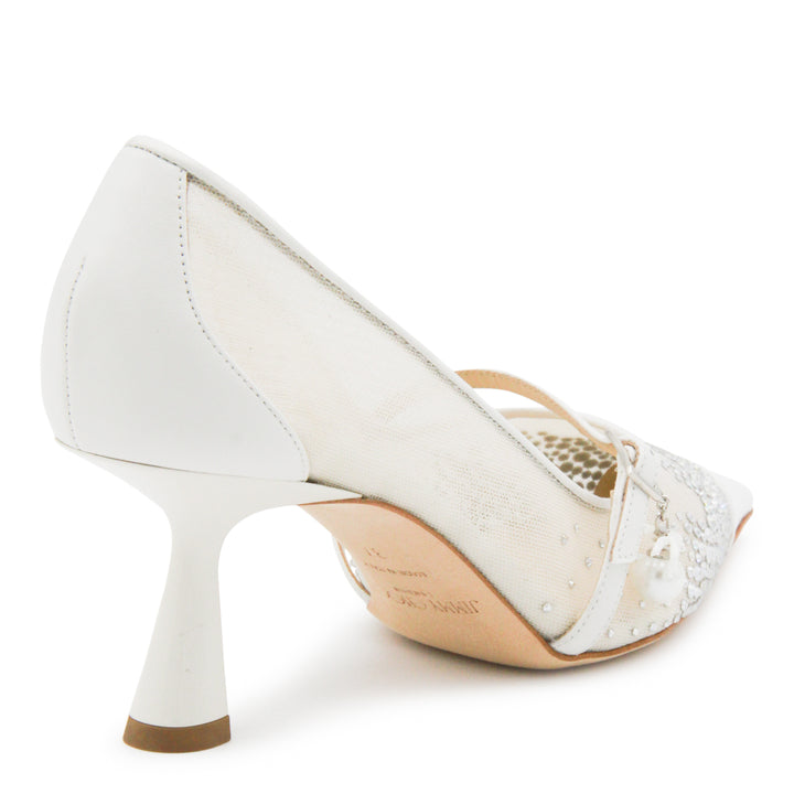 Jimmy Choo With Heel - WHITE/CRYSTAL | 9eb1d8cd778ffc5e6aa215fe47efebc42edae24f