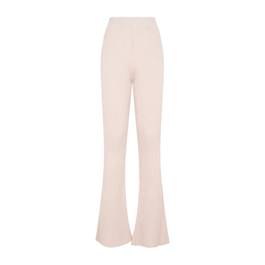 Nude Fleece Wool Flare Knit Rib Pant