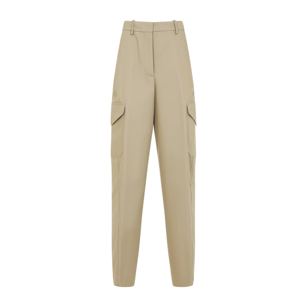 Pantalones de algodón y lana beige