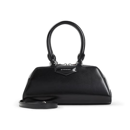 Black Calf Leather Antigona Ew Mini Handbag