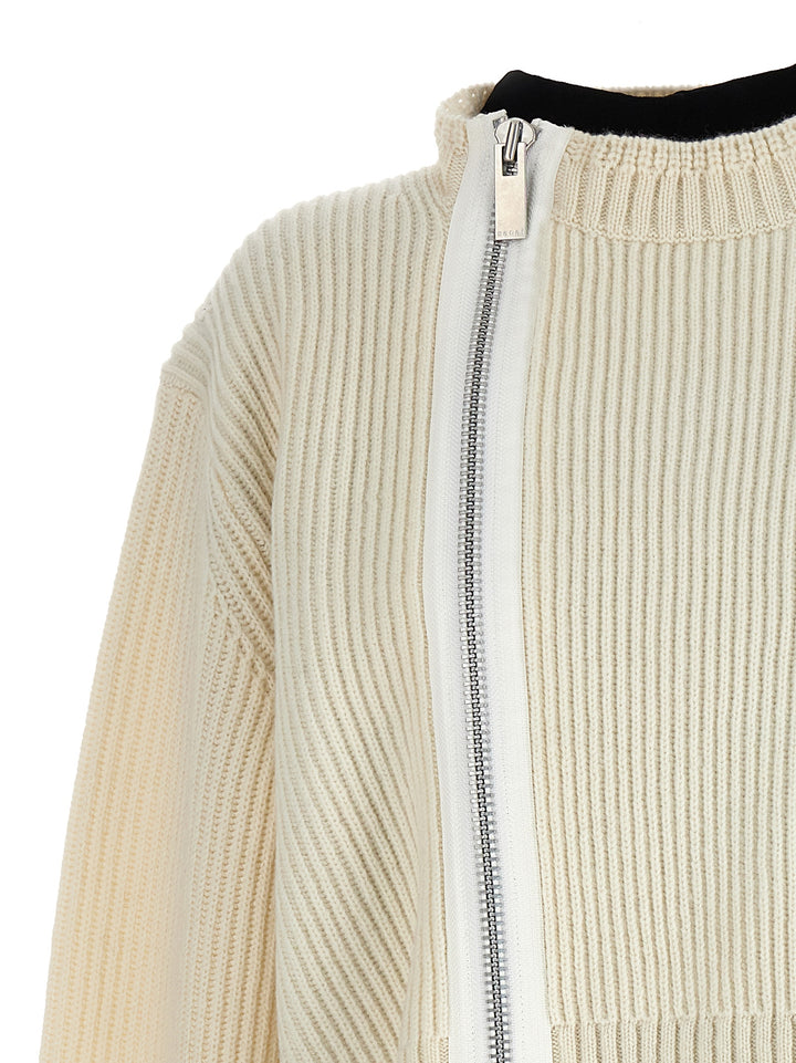 Tulle Insert Sweater Maglioni Bianco/Nero