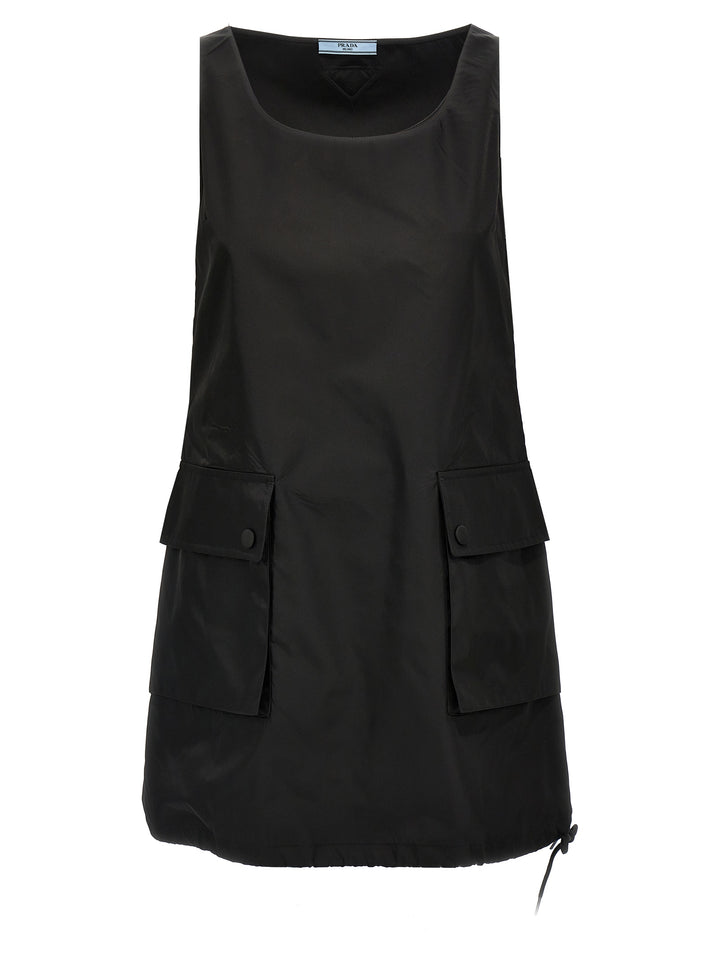 Prada Re-Nylon Mini Dress Abiti - Nero | 1c04447c40257def6502ea5bc678d715345b42c6