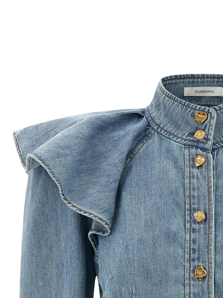 Zimmermann Crush Denim Camicie - Blu | 882cafe10c19f5db4e13ae1fae52d84d0d7e8440