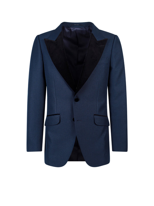 Single-Breasted Blazer With Velvet Details