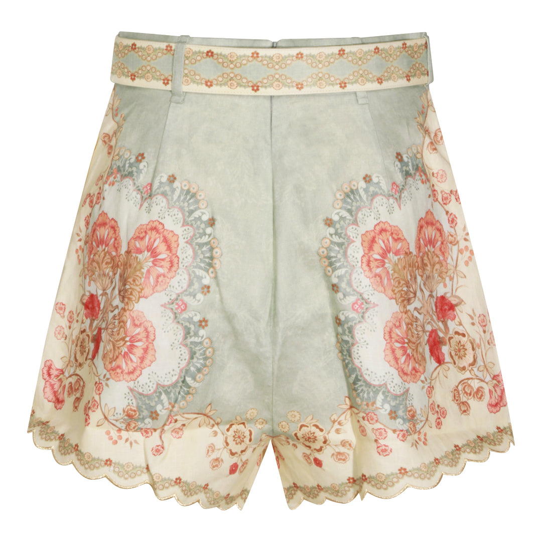 Zimmermann Shorts - WALLPAPER FLORAL MINT | dde95020bfd7eb986708367cdd19bc5fd834e934