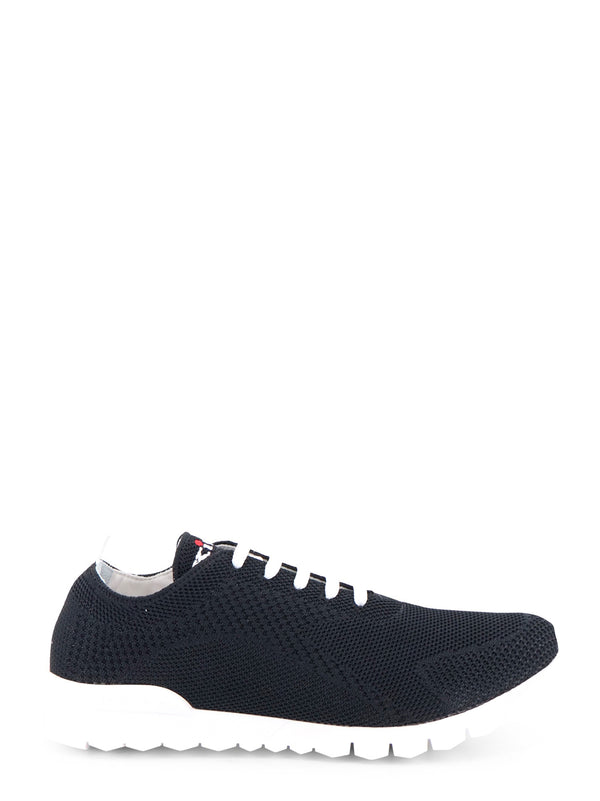 Knitted Fabric Sneakers With Embroidered Logo