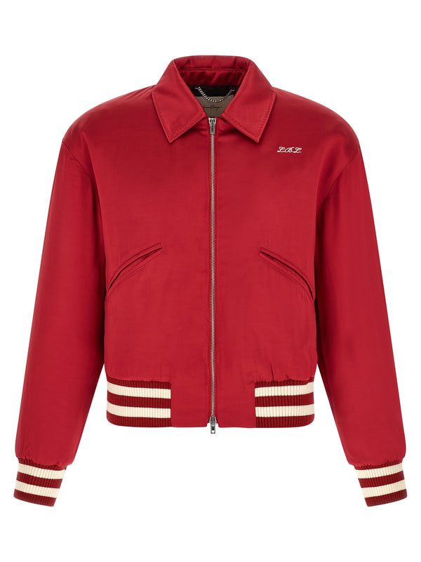 Aces Satin Club Puffer Jackets Rosso