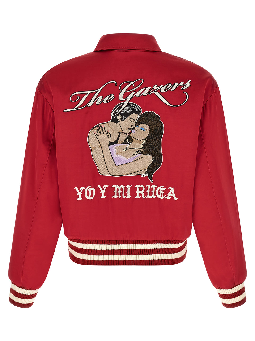 Second/Layer Aces Satin Club Puffer Jackets - Rosso | e75bde30bbf96bad1d925ae09c35127f483f7859