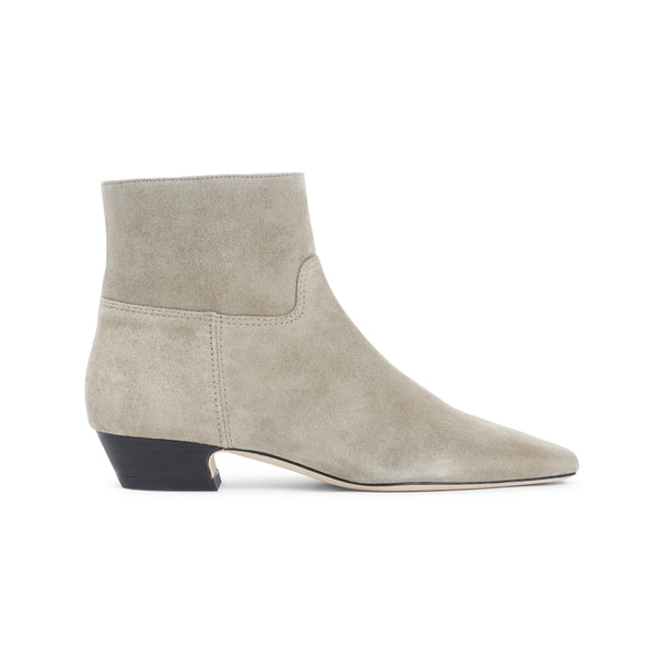 Golden Olive Beige Suede Leather Stassi Zip Bootie