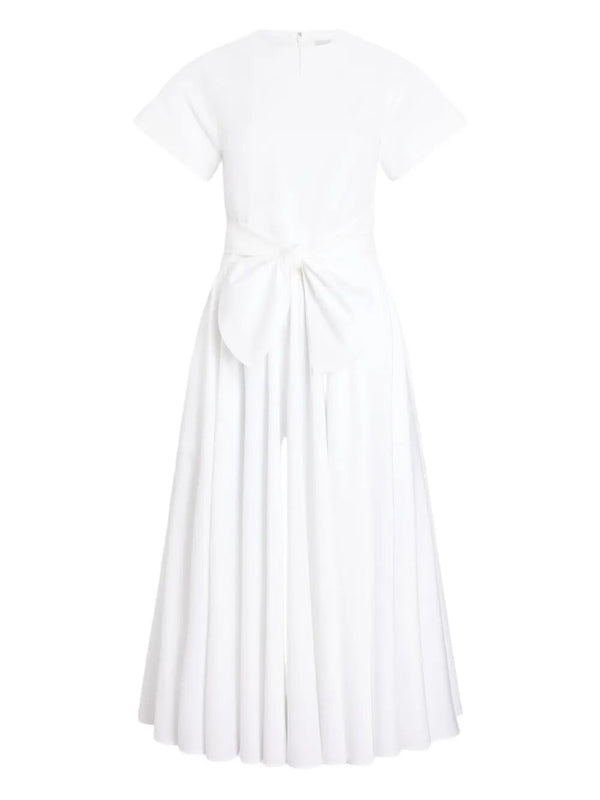 Vestido midi con lazo y mangas cortas