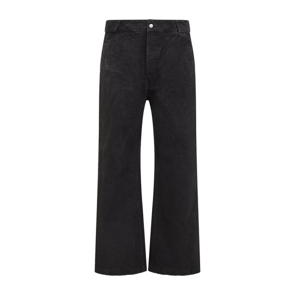 Washed Black Cotton 9th Utility-Hose