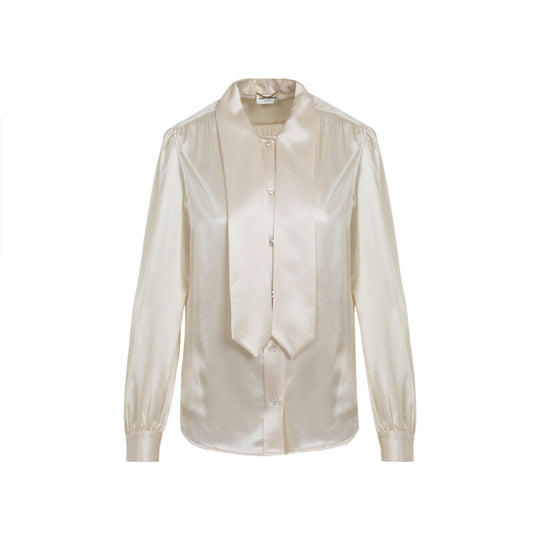 Chalk White Silk Blouse