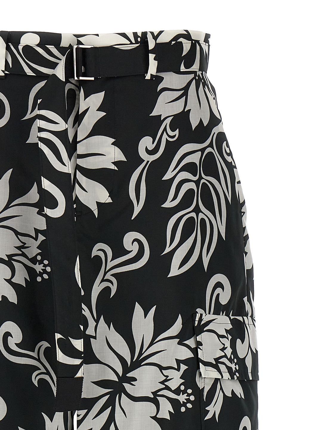 Sacai Floral Print Trousers Pantaloni - Bianco/Nero | 915da9061672e2c7afedf4e9dd9e1d5fbe3e9475