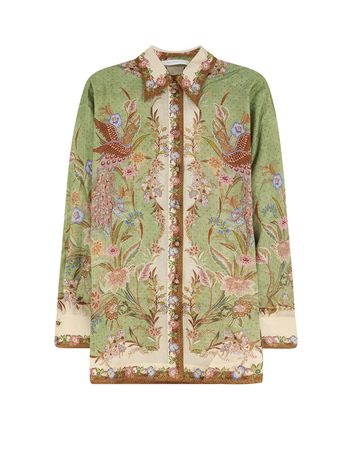 Zimmermann Shirts - Khaki Floral | 68b9bab9ce018d43c49ffb61d2b9200ac5c1d729
