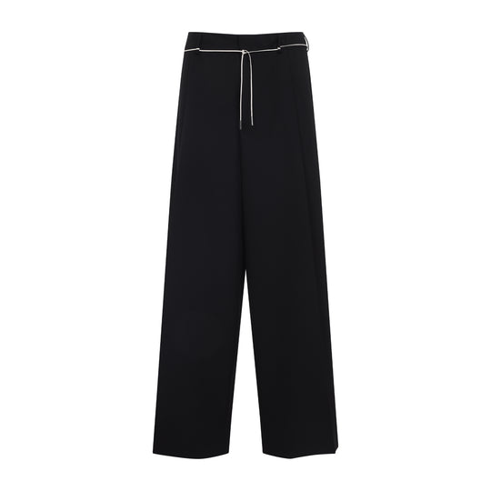 Black Wool Piers Pants