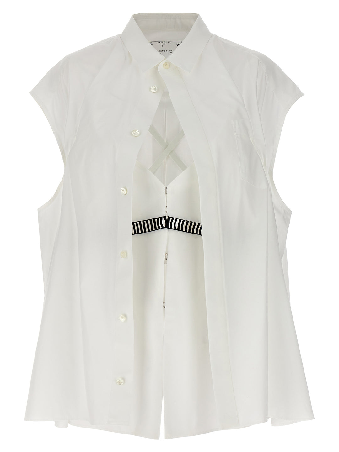 Sacai Overlay Shirt Camicie - Bianco | be517288e568feeb87159e08d0263912629aa118