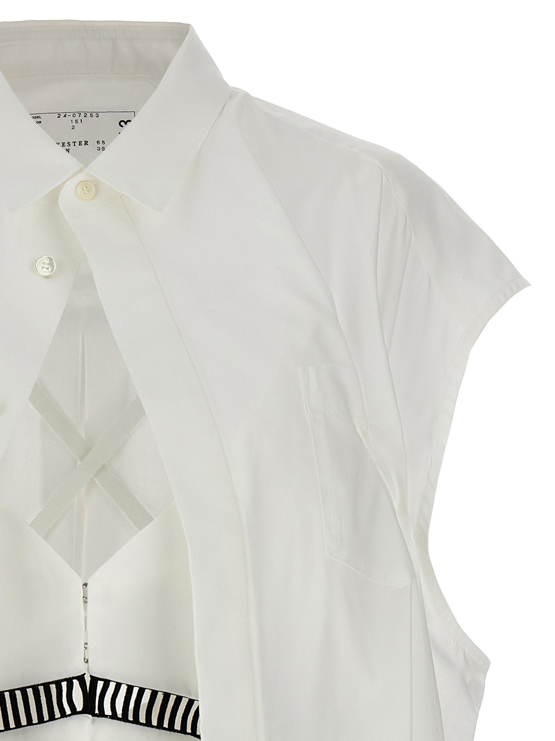 Sacai Overlay Shirt Camicie - Bianco | 7d25a5b1220b4c59e0d4abcc14f693447ee20504