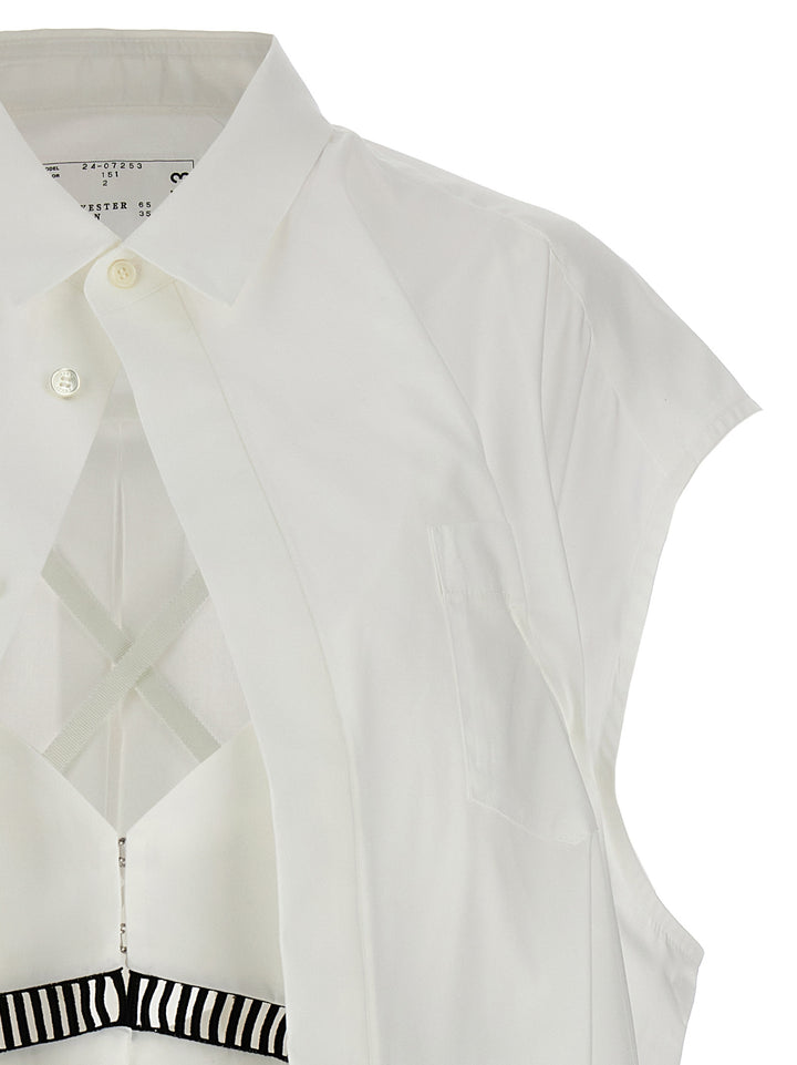 Sacai Overlay Shirt Camicie - Bianco | 7d25a5b1220b4c59e0d4abcc14f693447ee20504