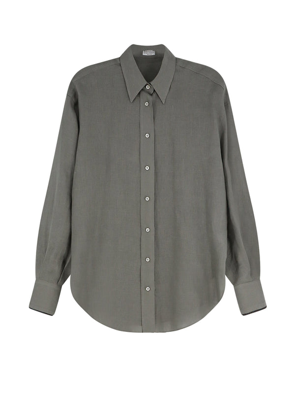 Linen Shirt With Monili Detail
