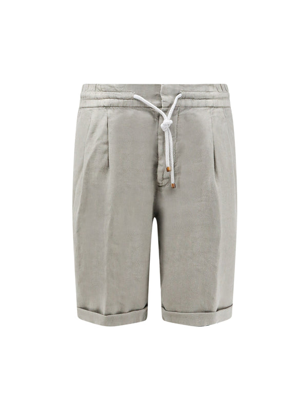 Linen Bermuda Shorts With Drawstring