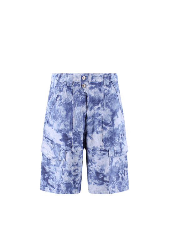 Cotton Bermuda Shorts With Tie Dye Effect