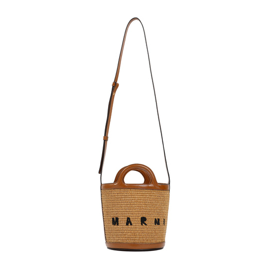 Brown Tropicalia Mini Bucket Bag