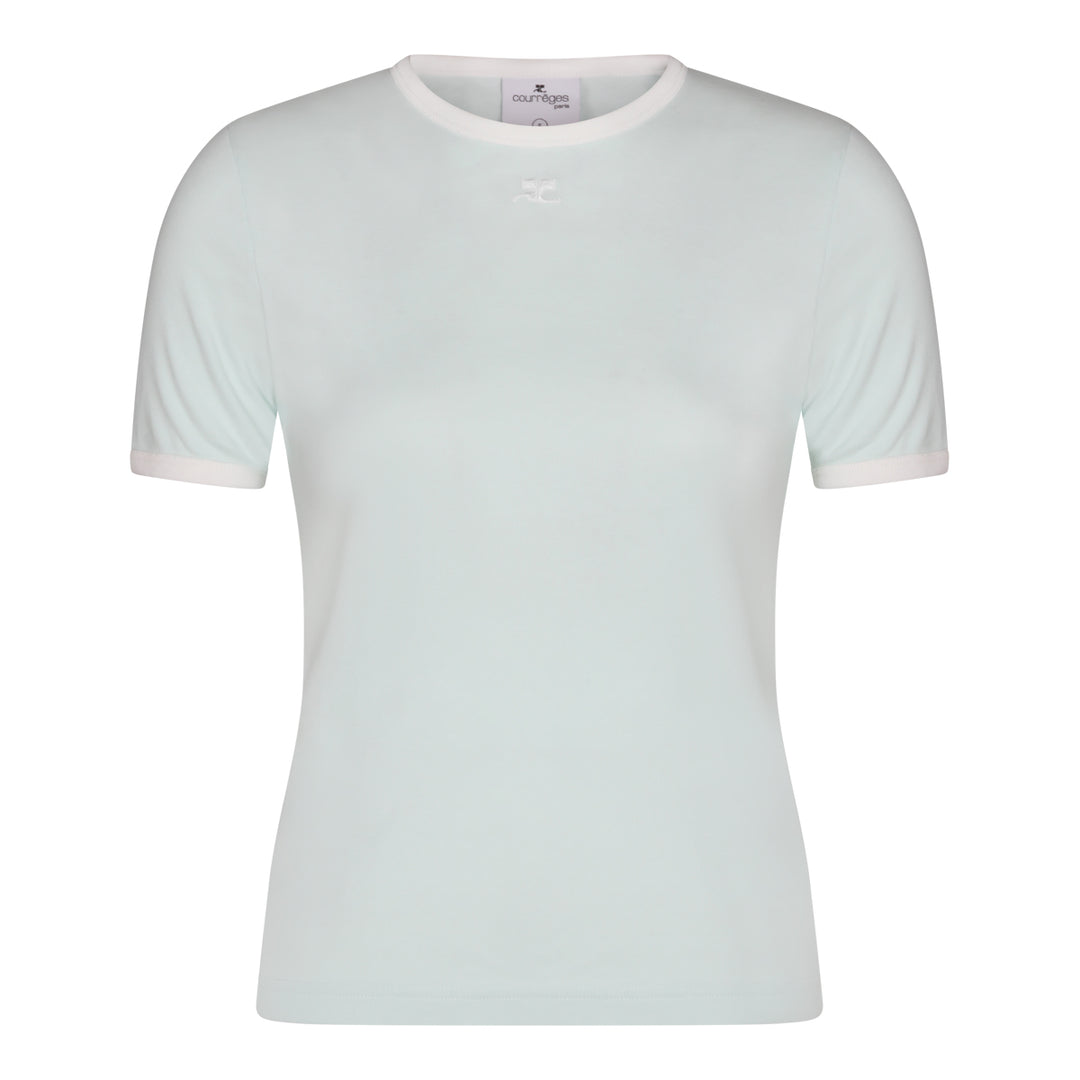 Courreges T-shirts and Polos - LIGHT MINT/HERITAGE WHITE | cd9a9063e18b31bc4619f160e23de4e7e94e1cab