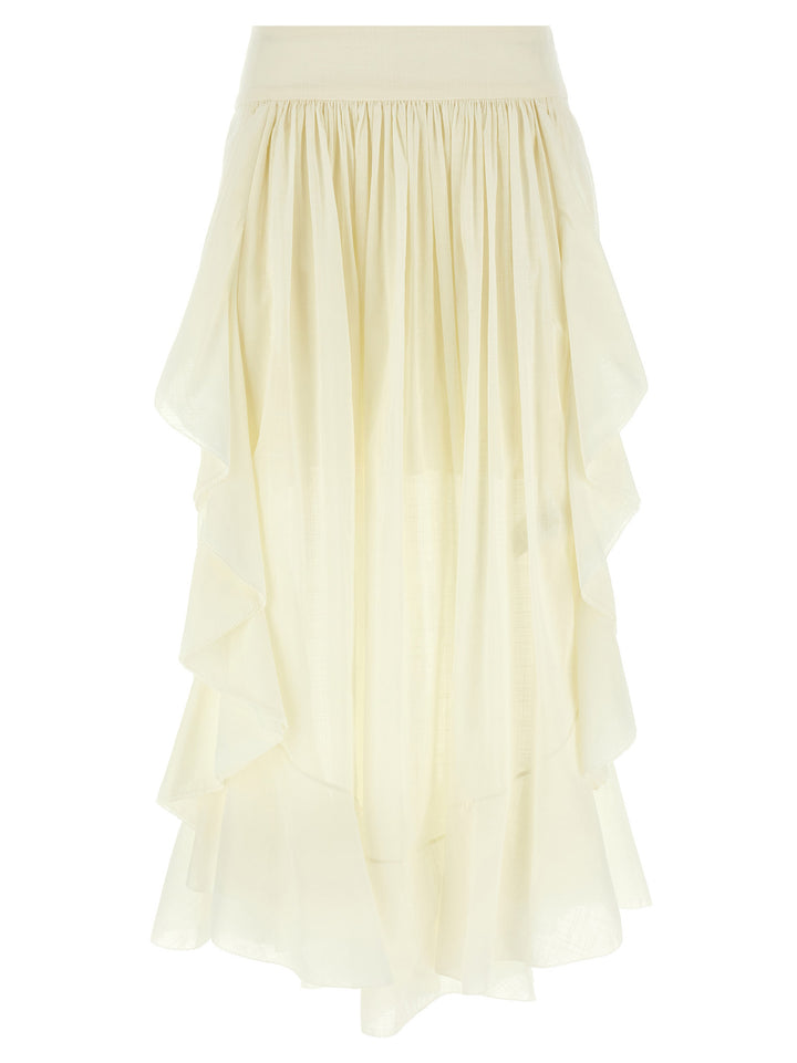 Zimmermann Acacia Ruffle Gonne - Bianco | 8d78d58a65c0e55448937ef585897d48f0e8b95c