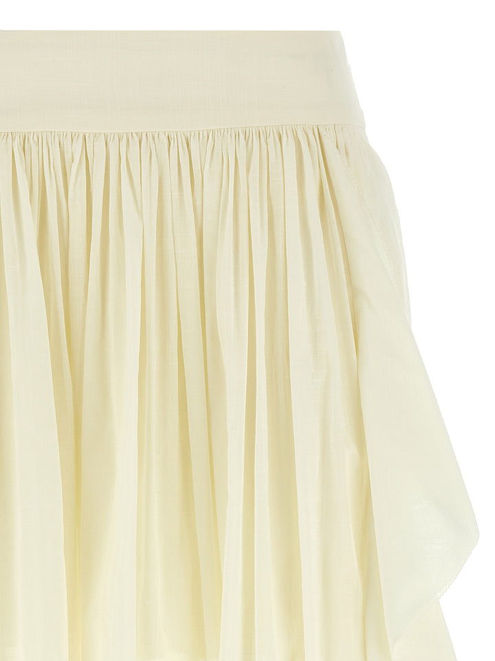 Zimmermann Acacia Ruffle Gonne - Bianco | fffb4565dc36c5574ab098d043ee9633496067bd