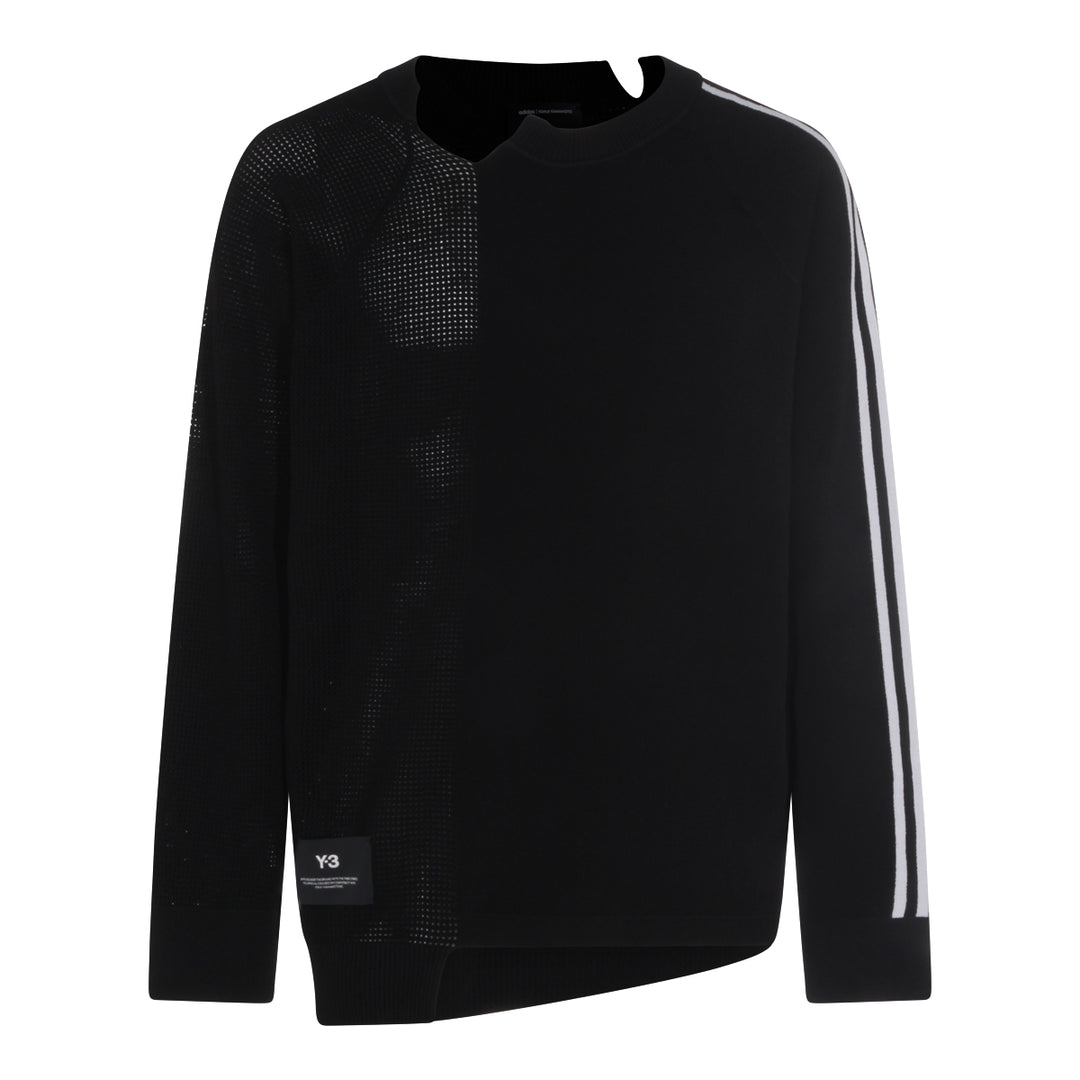 Y-3 Sweaters - BLACK-CHALK WHITE | 2657b57c007674cf15f2251d7de3ae604526bdad