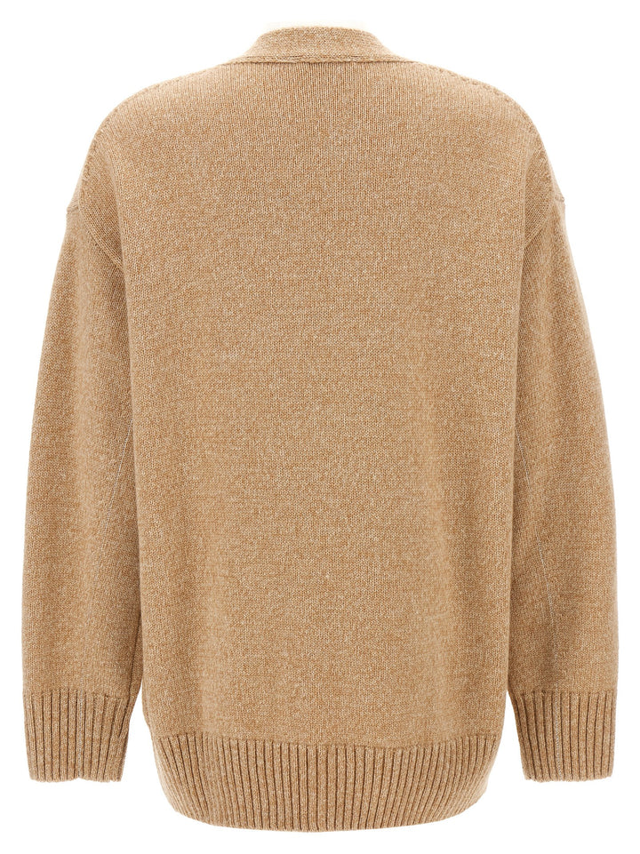 Paco Rabanne Logo Button Cardigan Maglioni - Beige | d0ba0d6c6c915eb404be5e59198a2d52b898f55c