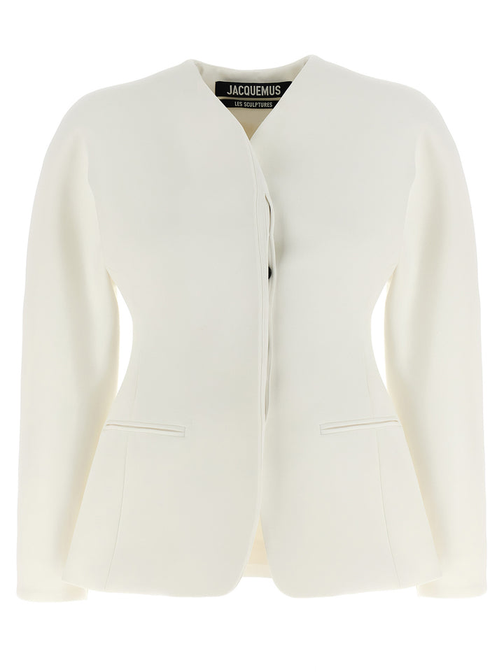 La Veste Ovalo Blazer And Suits Bianco