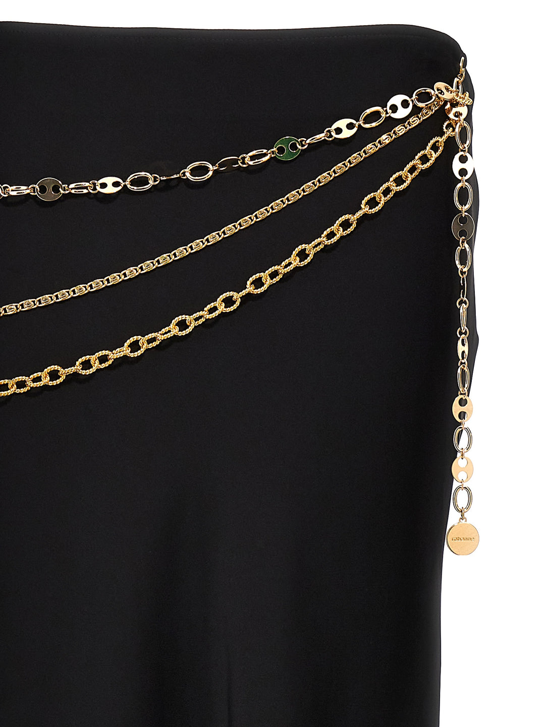 Long Chain Belt Skirt Gonne Nero