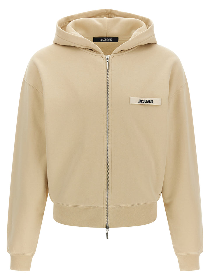 Jacquemus Le Hoodie Grip Gros Grain Felpe - Beige | 6433dfe47b882ed8cc21945ed7c4c3e5b3bf9485