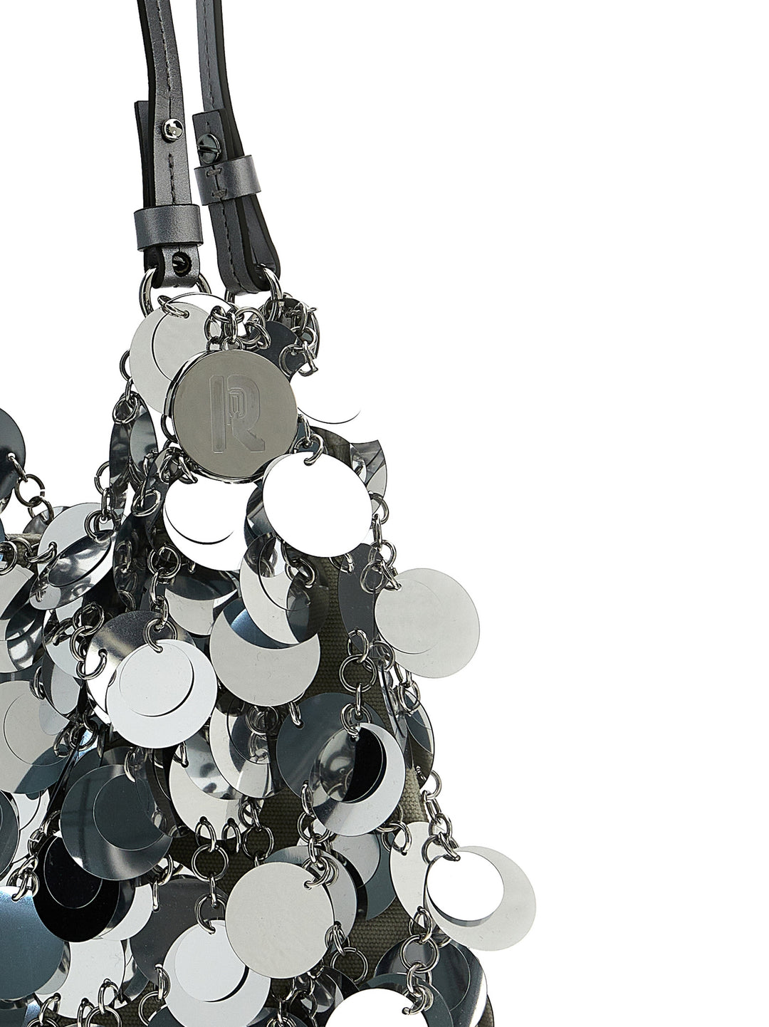 Paco Rabanne Silver Sparkle Discs Large Borse a Spalla e Tracolla - Silver | a19d8e9bec0b27ffaf4ebf45ae94ae03241f26e5