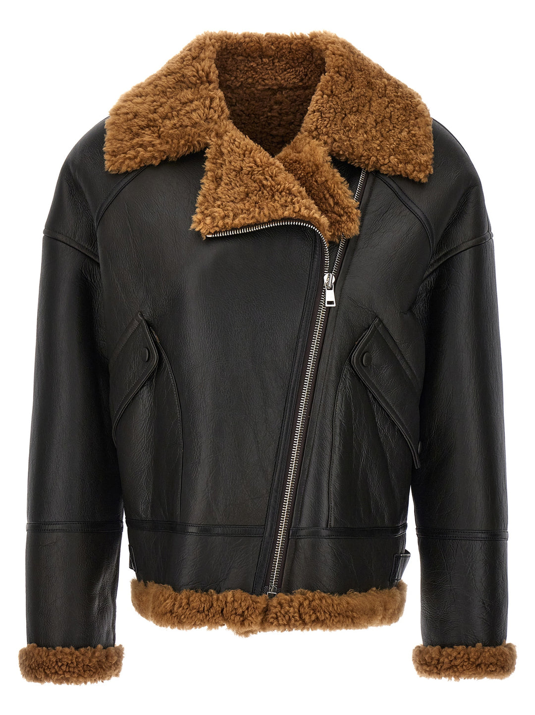 Leather Sheepskin Jacket Giacche Marrone
