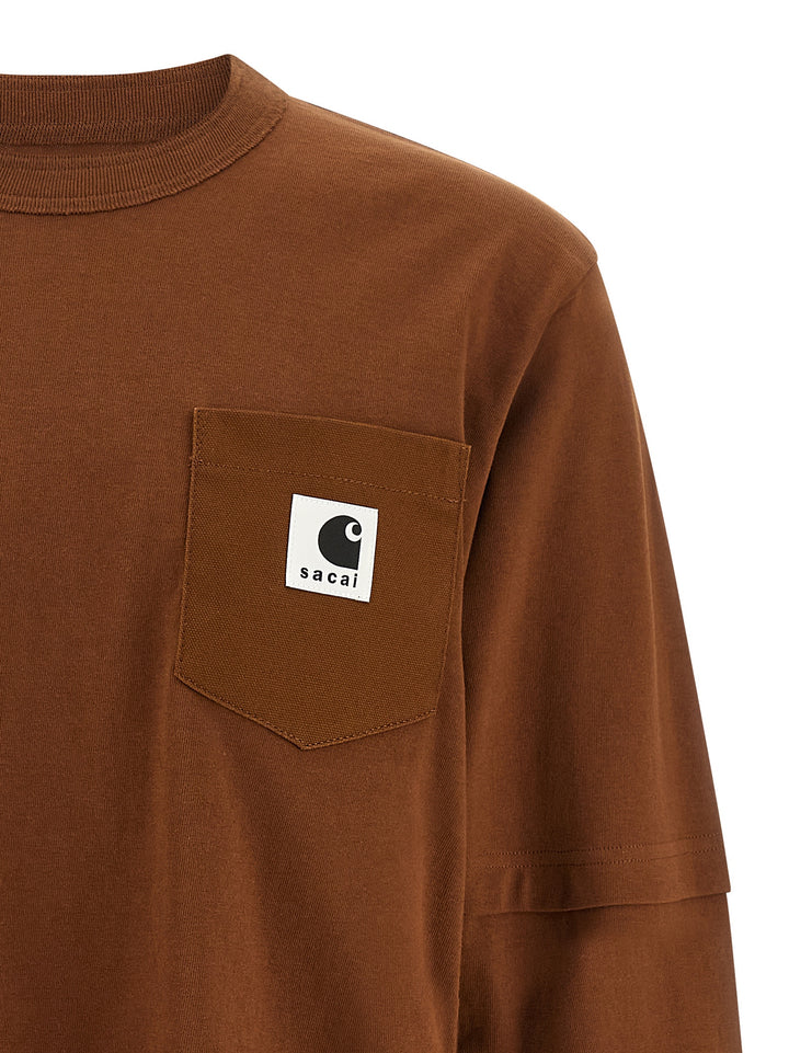 Sacai Capsule Sacai X Carhartt Wip T shirt - Marrone | 44e0c5cdb160938753b6a2d7dbf4d89f89e4abdf