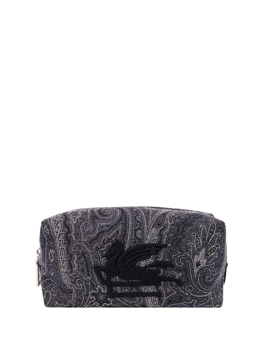 Coated Canvas Beauty Case With Paisley Motif