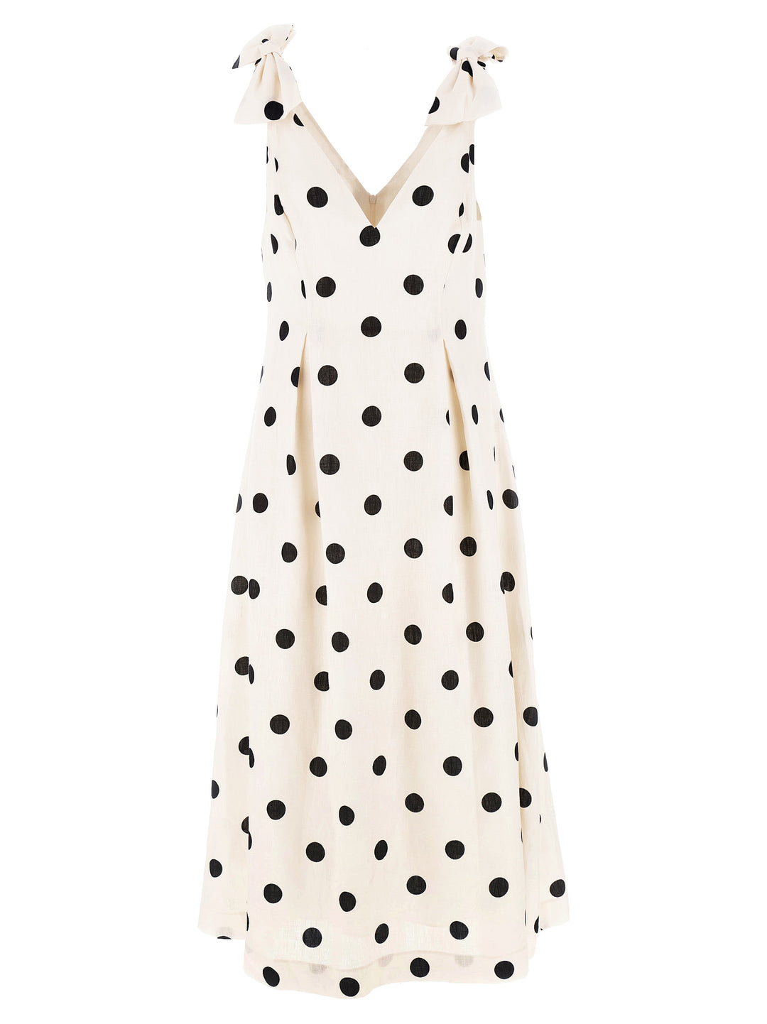 Zimmermann Crush V Neck Midi Abiti - Bianco/Nero | 406ca531c1c552f1e102ef1ab0d5535d40ae79e9