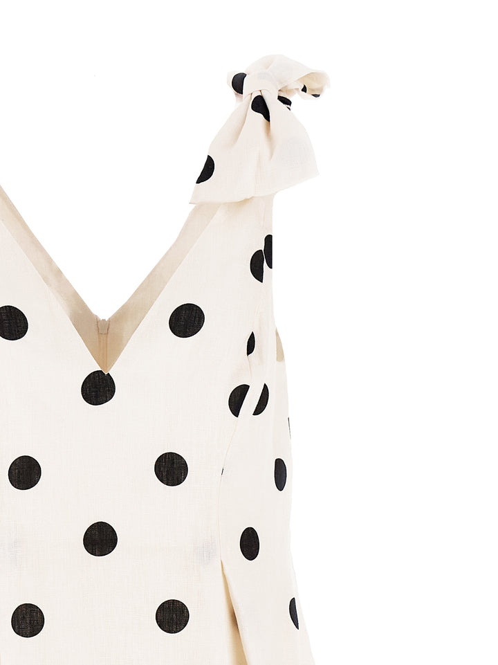 Zimmermann Crush V Neck Midi Abiti - Bianco/Nero | 5c3d1e727a509033158144be7d8555b27f626cab