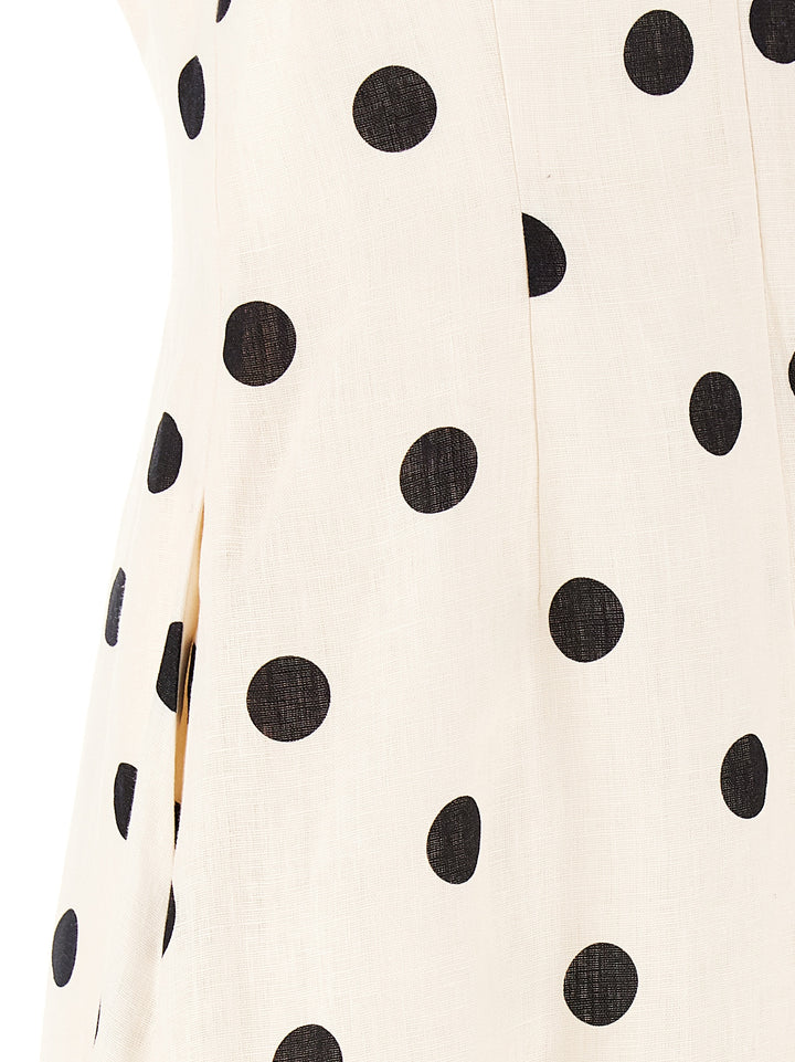 Zimmermann Crush V Neck Midi Abiti - Bianco/Nero | cc8010fa9eb6894d52985e9b2723c2a74aea89be