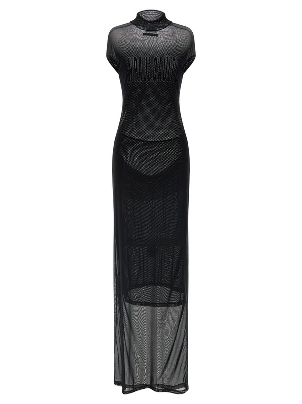Flocked Abiti Nero