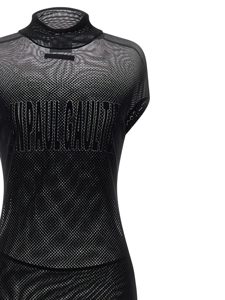 Jean Paul Gaultier Flocked Dress Abiti - Nero | 31f315b53b44af8b2ed9ea6d66895bc84ace7432