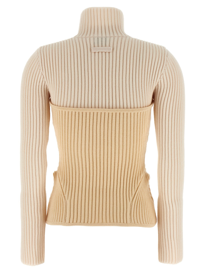 Jean Paul Gaultier Corset Sweater Maglioni - Beige | c656d3685f3fb1f08a30d7f30e0558b7f7b39055