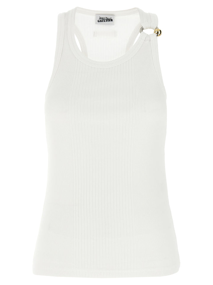 Jean Paul Gaultier Black Piercing Top - Bianco | e5f3bd15070e9c5c686c433a640748f4bda56c63