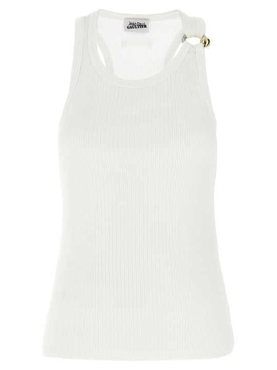 Black Piercing Top Bianco