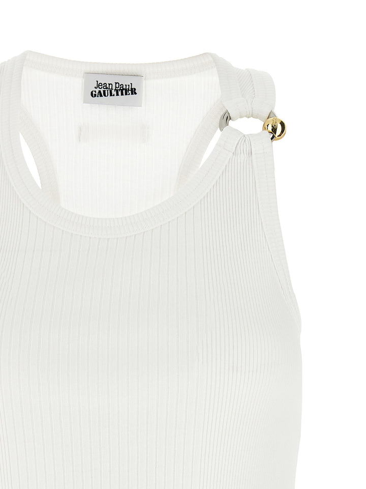 Jean Paul Gaultier Black Piercing Top - Bianco | c8edf624336a4c6906c8455737f9695dcb033ca8