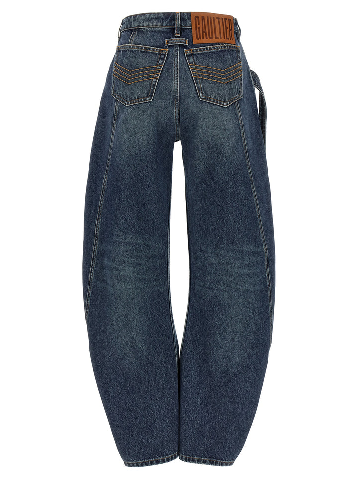 Jean Paul Gaultier The Blue Denim Strap Jeans - Celeste | 0c1c64756b11712a85e9b262f18e408be6cdd0c1